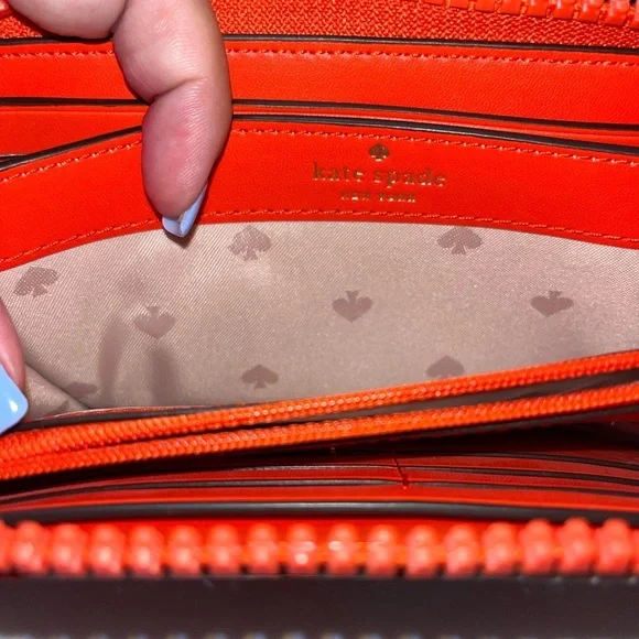 Kate Spade Orange Jae Wild Blossom Multi Large Continental Zip Around Wallet - Picture 12 of 16